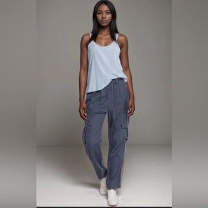 Johnny Was Slate Blue Relaxed Cargo Lyocell Pants Small